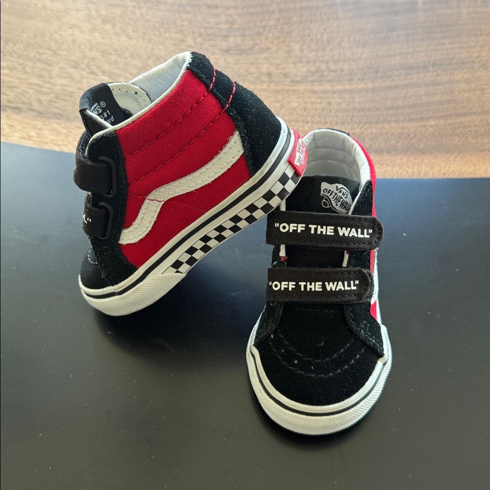 Toddler Vans Sk8-Mid Reissue Red and Black Checkered- Size 4